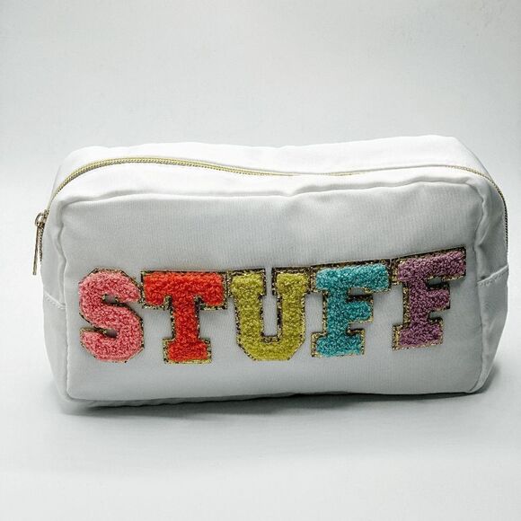 Stoney Clover Lane Style Nylon Chenille Patch "Stuff" Makeup Pouch Waterproof Co - Picture 4 of 6
